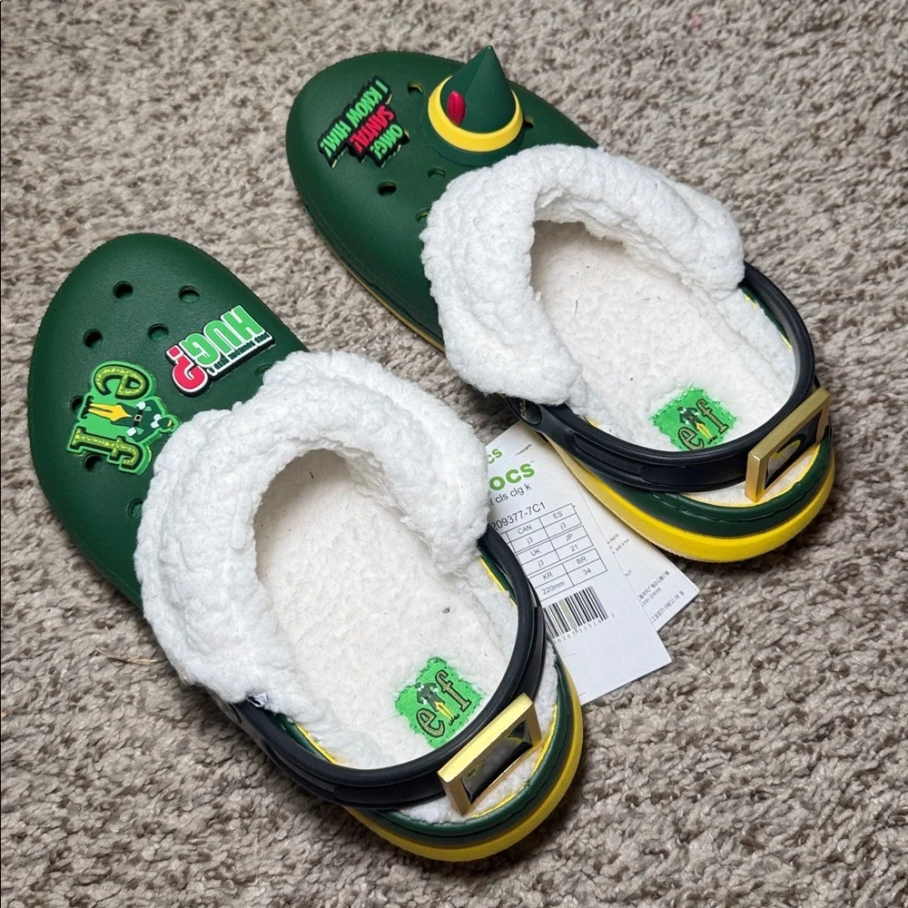 Crocs Kids Elf‎ Classic Clog Fuzz Lined Size 3